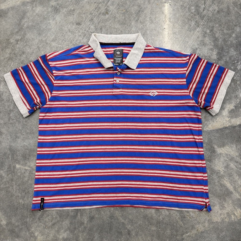 Enyce Clothing Co Polo Shirt Mens 4XL Multicolor Stripe Short Sleeve Y2K Vintage